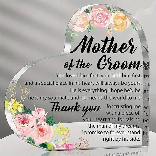 Gift For Mother Of The Groom From Bride Mother Of The Groom Gifts Wedding Gifts Acrylic Square Heart Gift Thank You Gift For Mom Wedding Gifts For Mother Of The Groom