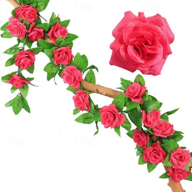  2db szimulációs rózsa selyem szőlő esküvői dekoráció lakásdekoráció