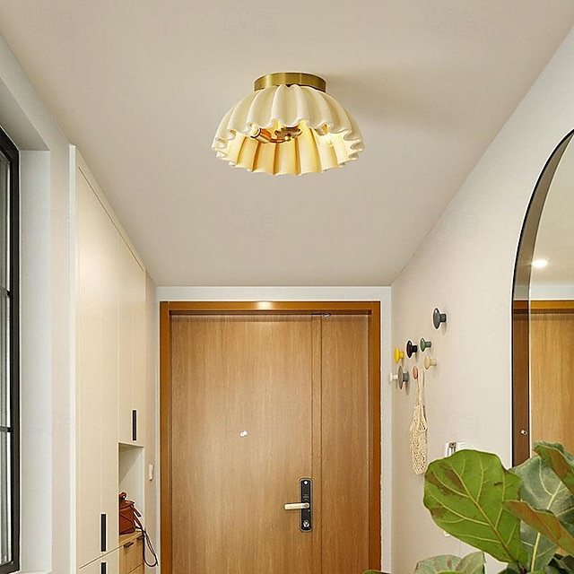  современный гламурный светильник середины века близко к потолку, светильник для полузаподлицо с белым цветком, золото, металл, ширина 13 дюймов, для дома, спальни, прихожей, гостиной, ванной комнаты,