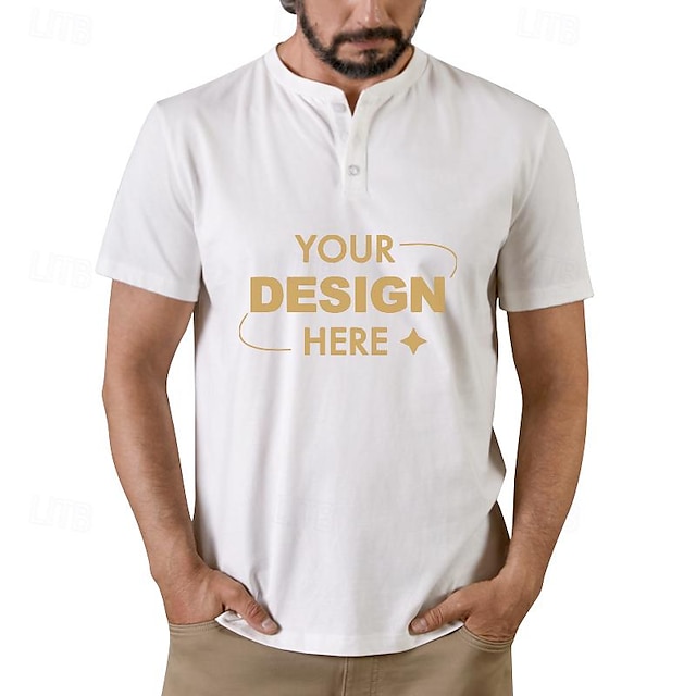  räätälöity miesten t-paita 100 % puuvillaa persoonallinen lisää kuvasi valokuvasuunnittelu graafinen printti t-paita rentoon kesään