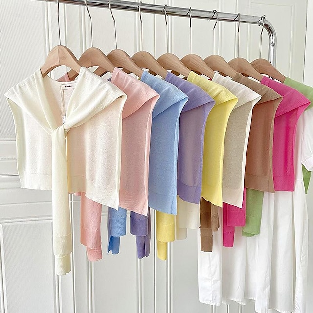  Damesomslag leuke Style Mouwloos Zijde Bruiloftsomslagen Met Pure Kleur Voor Bruiloft Zomer