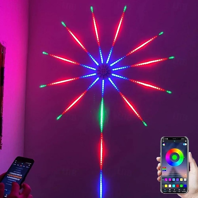  starburst fyrværkeri led strip lys musik sync drømme farve skiftende 5050 smd app smart kontrol julefest ferie dekoration