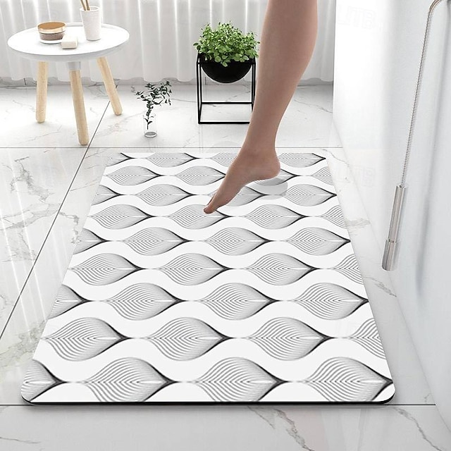  Gráfico abstrato tapetes de banheiro criativo absorvente tapete de banheiro terra diatomácea antiderrapante