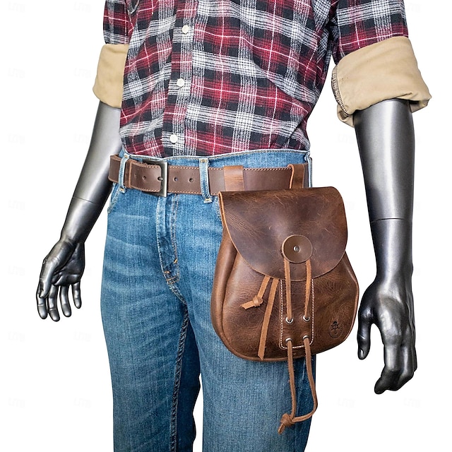  Retro Antiguo Medieval Renacimiento Accesorios Bolsa de cinturón Pirata Vikingo élfico Hombre Mujer Celta Vikingo Carnaval Mascarada LARP Adultos Maleta