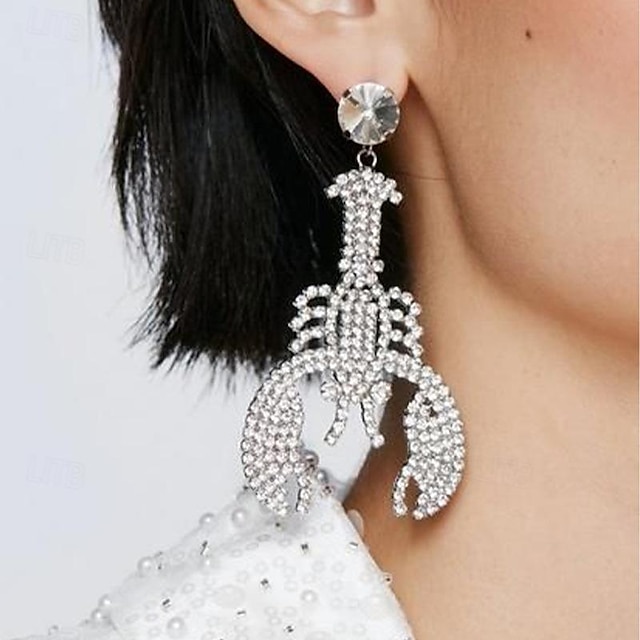  Women's Hoop Earrings Vintage Style Animal Precious Cool Statement Imitation Diamond Earrings Jewelry Silver / Gold For Party Prom Club 1 Pair