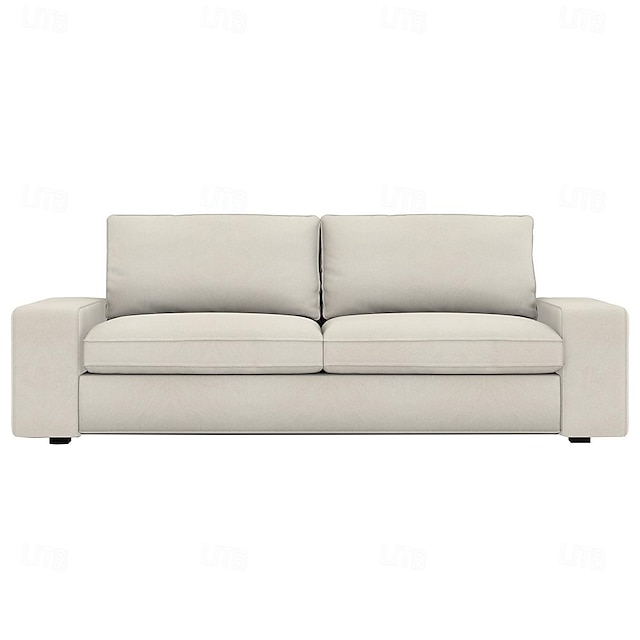  Aksamitny pokrowiec na sofę Kivik z 3-osobowych pokrowców z Ikei, pikowany aksamit w jednolitym kolorze