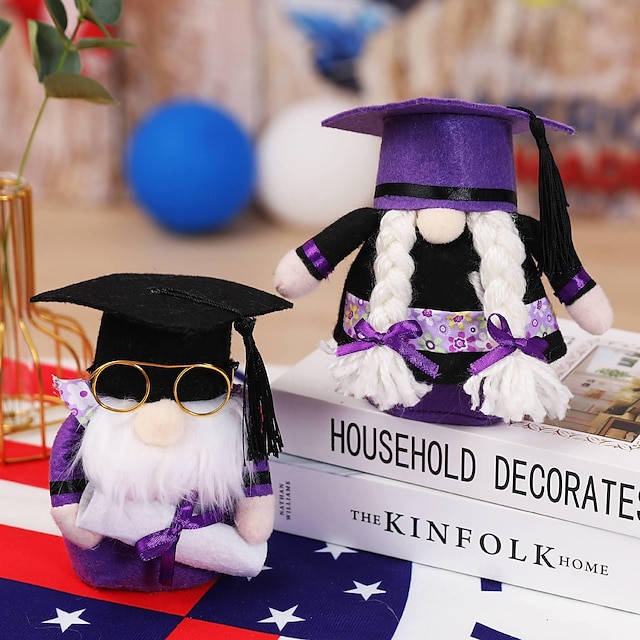  Выпускной сезон безликое украшение для пожилых людей - подарочная кукла в кепке американского бакалавра и очках, фигурка гнома