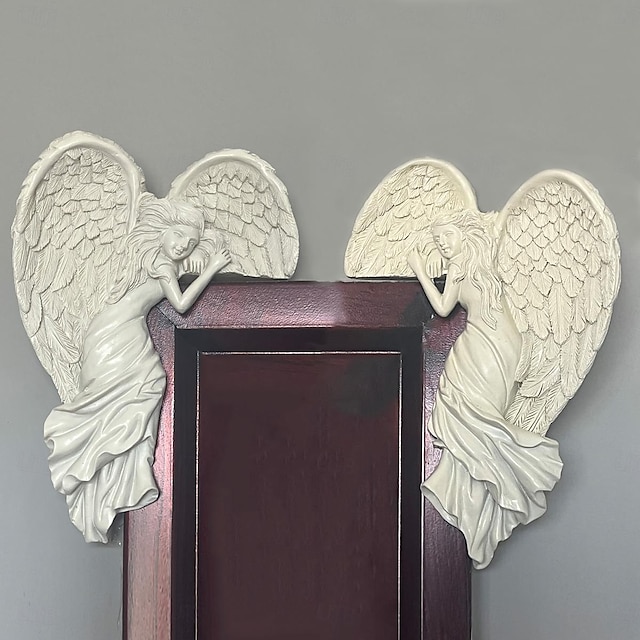  Decorazione per la redenzione delle ali d'angelo: perfetta per l'arredamento della casa del soggiorno, ideale per appendere il telaio della porta, ornamento da appendere artigianale in resina