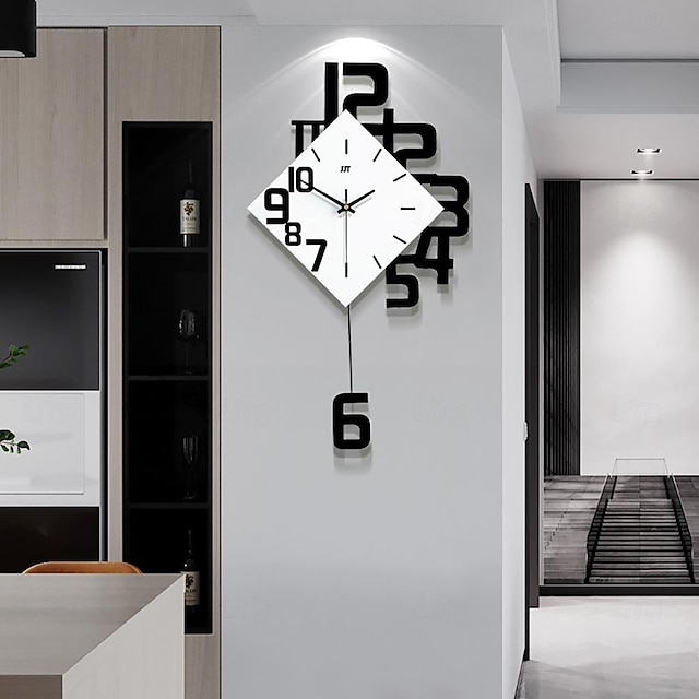  personalità creativa orologio digitale moda stile europeo orologio da parete soggiorno orologio da parete decorativo in legno esplosione al quarzo 34 38 50 cm