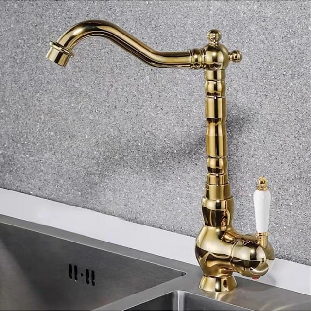  Keittiöhana - Yksi kahva yksi reikä Galvanoitu Ulosvedettävä / pull-down Integroitu Retro / vintage Kitchen Taps