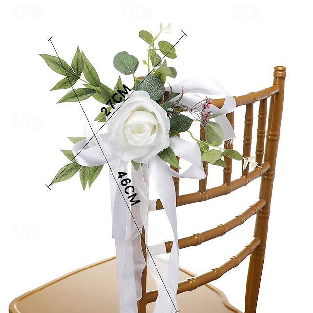 4 τμχ διακοσμητικά λουλουδιών γαμήλιου διαδρόμου για τελετή καρέκλα πλάτη λουλουδιών σετ 4 ροζ γαμήλιου διαδρόμου λουλούδια στολίδια νυφικό ντους με τεχνητό flo
