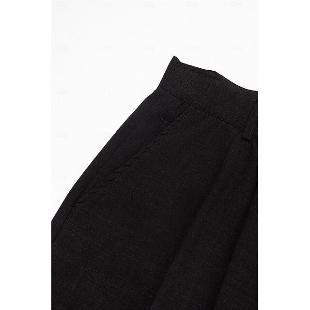 Men's Linen Fabric Pants Flat Front Spring Rose main image 0