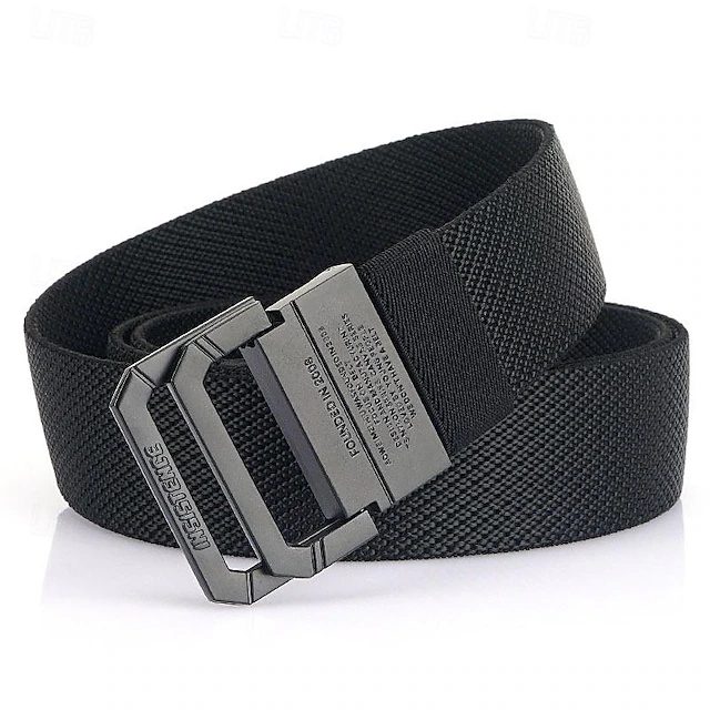 Men's Double-ring Buckle Belt Waist Belt Black Kakhi Alloy Durable Adjustable Plain Outdoor Daily 10