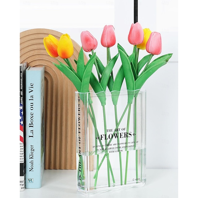  wazon na książki na kwiaty, prezenty dla miłośników książek, estetyczny wystrój pokoju ładny wazon na kwiaty & must-have w domu, półce na książki, sypialni & wystrój biura - idealny na walentynki dla