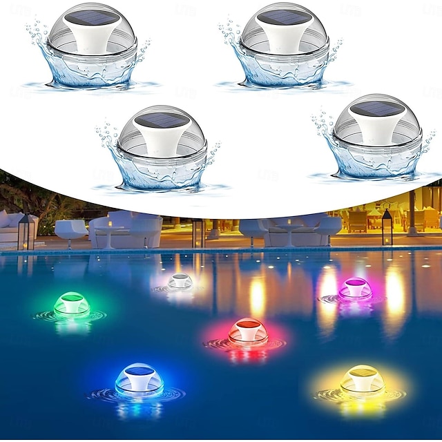  フローティングプールライトソーラー LED 防水プールライト rgb 色変更池ナイトライト用スイミングプール温水浴槽池スパバスルームの装飾ランプ 1/2 個