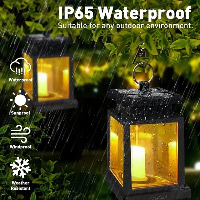 Mosaic Solar Lanterns Lights Outdoor: IP65 Waterproof Hanging Solar Lights Tabletop Decorative - View #4