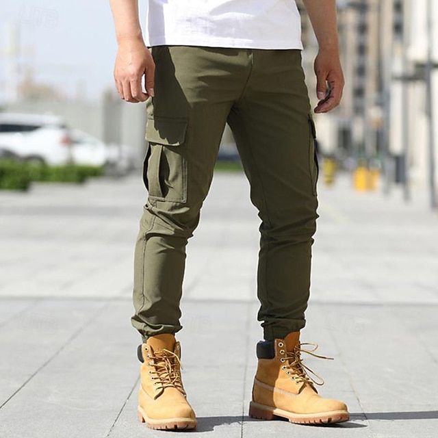 Men's Cargo Pants Cargo Trousers Tactical Pants Elastic Waist Multi