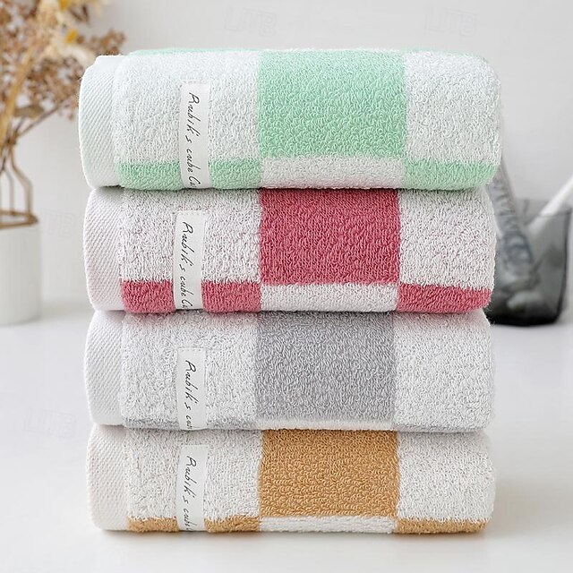  Toalha quadrada de algodão para uso doméstico, 1 peça, toalha de rosto (13 x 29 polegadas), altamente absorvente e de secagem rápida