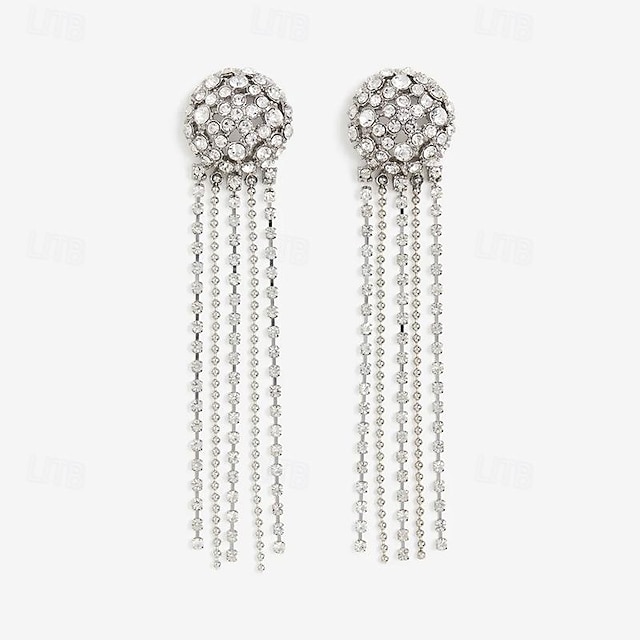  Pentru femei Cercei Picătură Franjuri Prețios Stilat Lux Diamante Artificiale cercei Bijuterii Argintiu Pentru Nuntă Petrecere 1 pereche