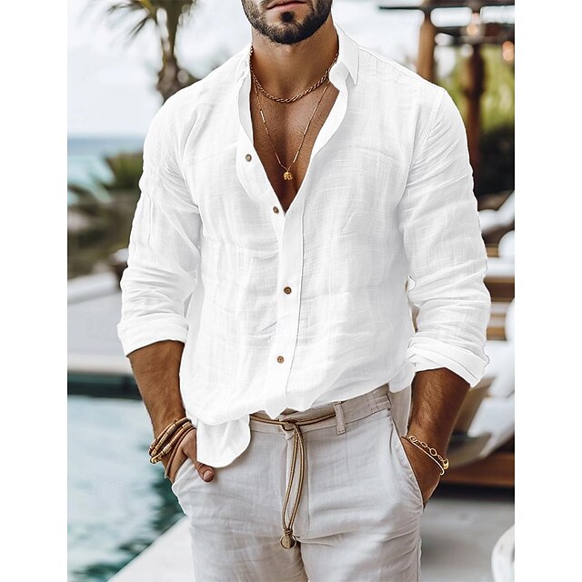 Men's Shirt Linen Shirt Guayabera Shirt Button Up Shirt Summer Shirt ...