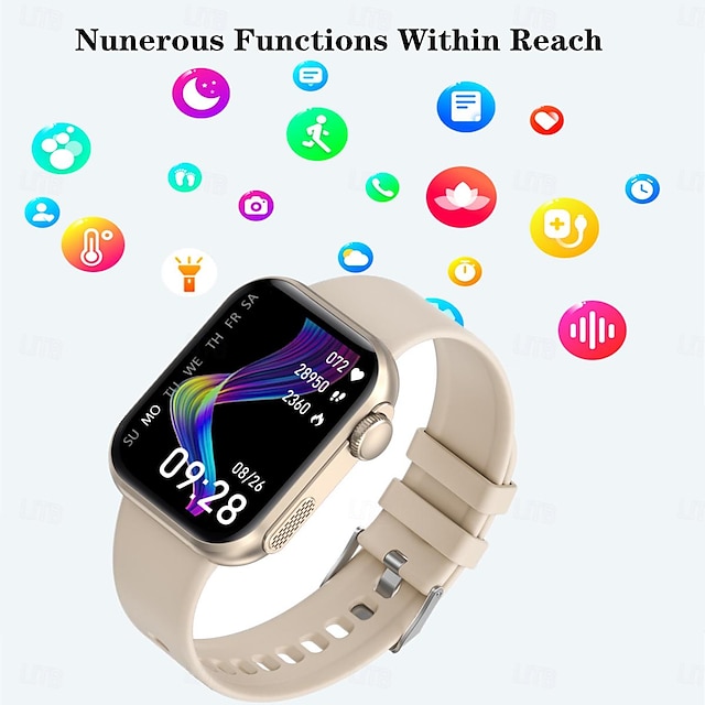 G31 Smartwatch 1.95 Zoll Smartwatch Fitnessuhr Bluetooth Schrittzähler Anruferinnerung AktivitätenTracker Kompatibel mit Android iOS Damen Herren Langer Standby Freisprechanlage Wasserdicht IP 67