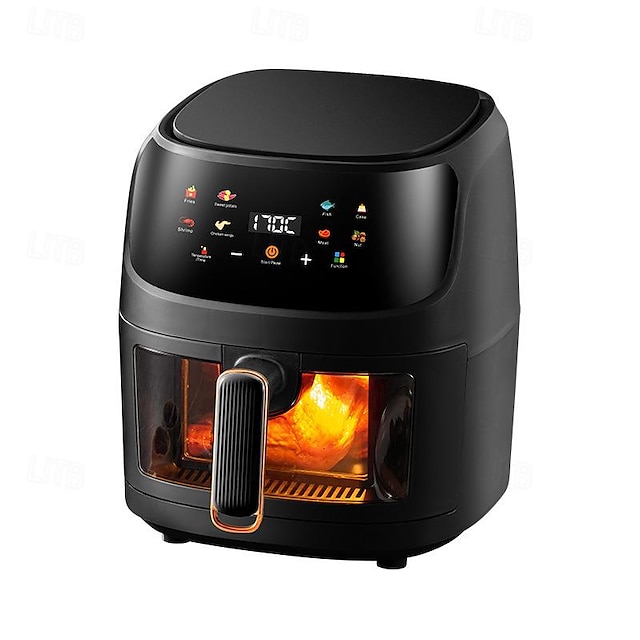  Large Colorful Touch Screen Air Fryer - 6L Capacity Adjustable Time And Temperature Multi-Functional And Convenient For Home Use