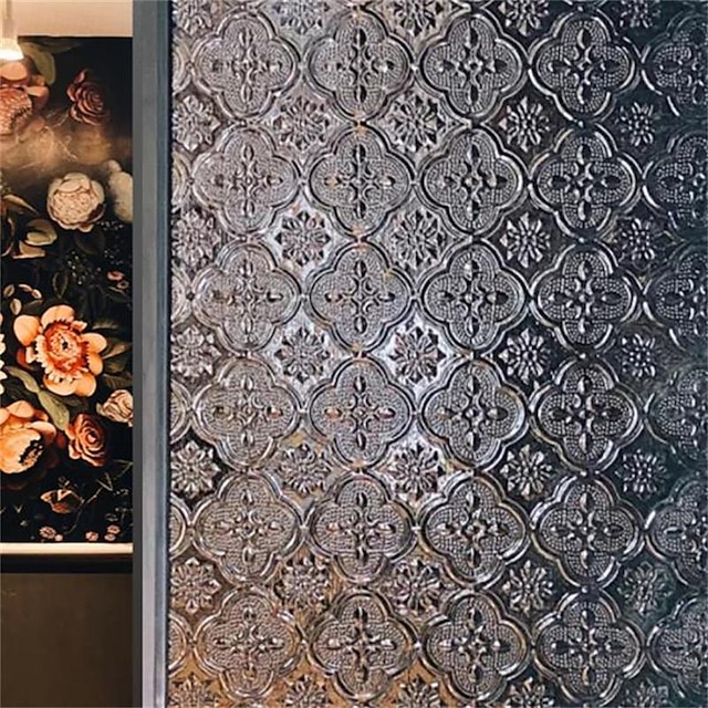  Haitang virágüveg kínai stílusú ablakfóliával fürdőszobai tükröződés- és bekukucskálásgátló ablakpapír 45*100cm