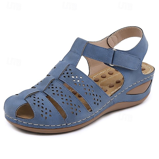  Pentru femei Sandale Slip-On-uri Papuci de exterior În aer liber Zilnic Pană Vârf Închis Casual Confortabili PU Curea Gleznă Negru Alb Albastru