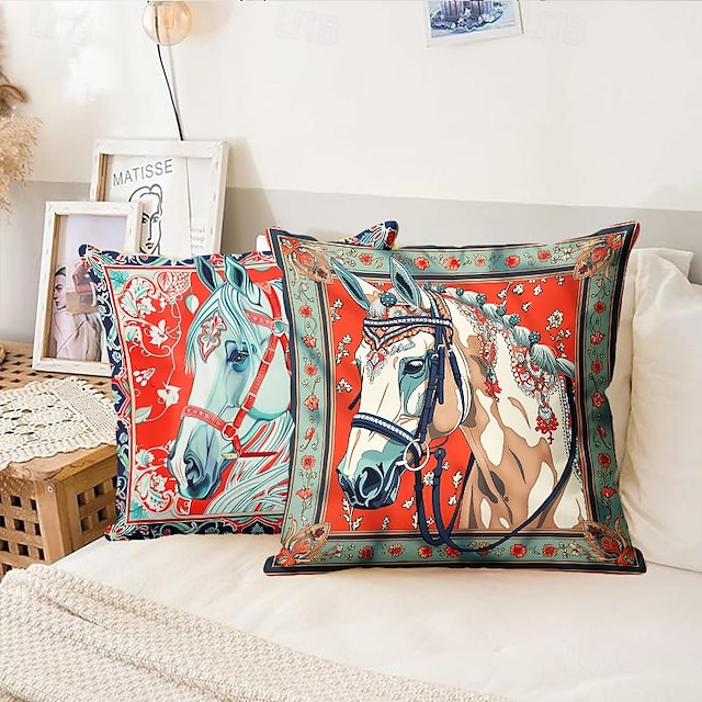  vintage horse lampart i tukan wzór 1 szt. poszewki na poduszki wiele rozmiarów przybrzeżne poduszki dekoracyjne na zewnątrz miękkie aksamitne poszewki na poduszki na kanapę rozkładana sofa wystrój