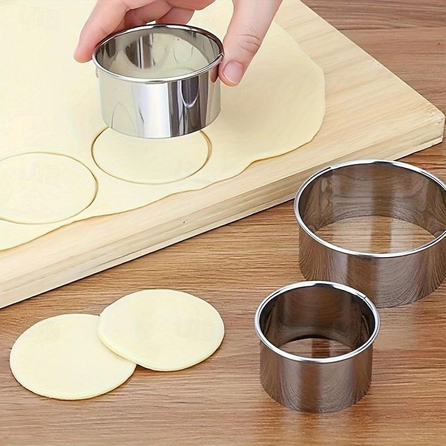  3-delige RVS uitstekerset biscuit & fondantvormers voor professioneel bakken, duurzaam en gemakkelijk schoon te maken