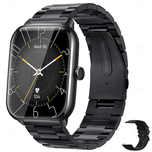  Smartwatch 1.9 polegadas, tela cheia, bluetooth, chamada, monitor de frequência cardíaca, sono, 100 modelos esportivos, relógio inteligente para homens e mulheres