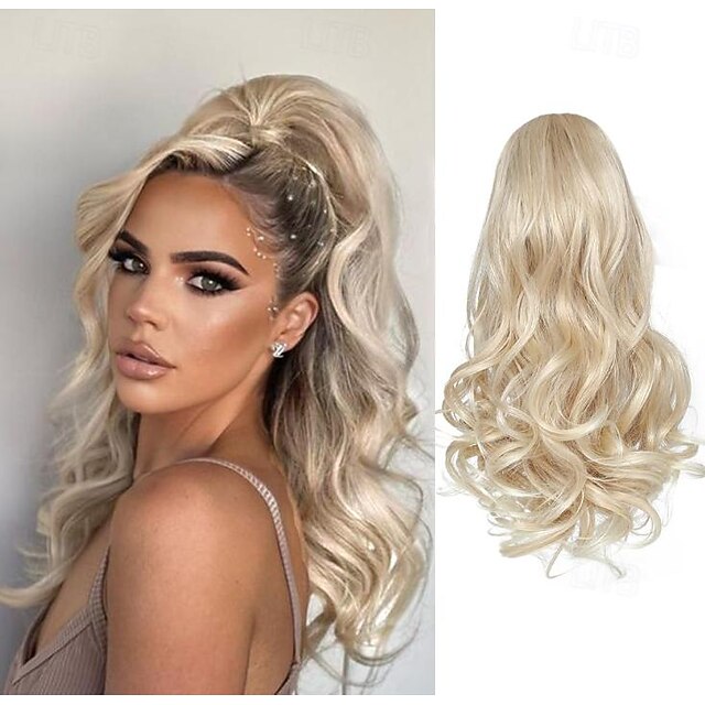  Extension queue de cheval cordon queue de cheval extensions de cheveux courts ondulés fausse queue de cheval morceaux de cheveux synthétiques pour les femmes