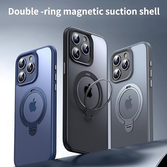  Phone Case For iPhone 15 Pro Max Plus iPhone 14 13 12 Pro Max Plus Magnetic Adsorption with Stand Holder Support Wireless Charging Shockproof TPU PC