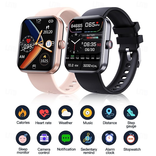  f57l smart watch voor dames heren met bluetooth oproep 24/7 hartslag slaap spo2 lichaamstemperatuur monitor stap calorie activiteit trackers en smartwatches voor ios & Android-telefoons