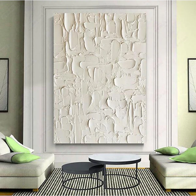 Beige Texture Wall Art Wabi-sabi Wall Art Solid Beige Minimalist Painting Large Beige Plaster Wall Art Beige Rippled 3D Texture Painting 17