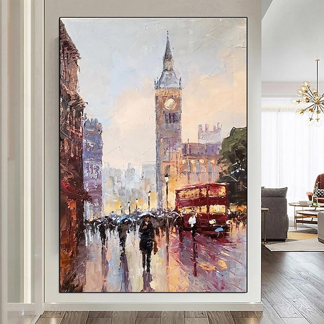  Tower of London Painting hand painted Oil Painting Canvas London Street Painting Cityscape painting Wall Art City Painting Extra Large painting Wall Art painting for living room bedroom artwork