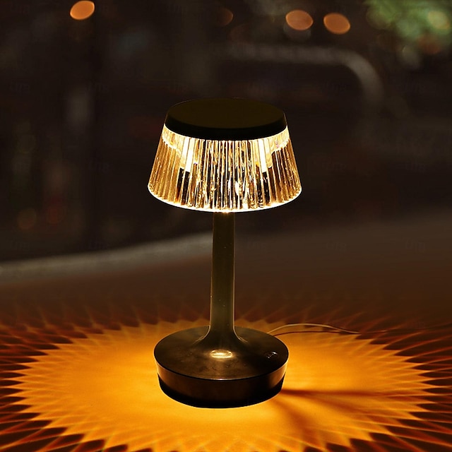  champignon led bordlampe usb opladning med knapafbryder design tre-farvet skrivebordslampe natlys dekorativt sengebord natlampe indendørs indretning til bar kaffebar soveværelse