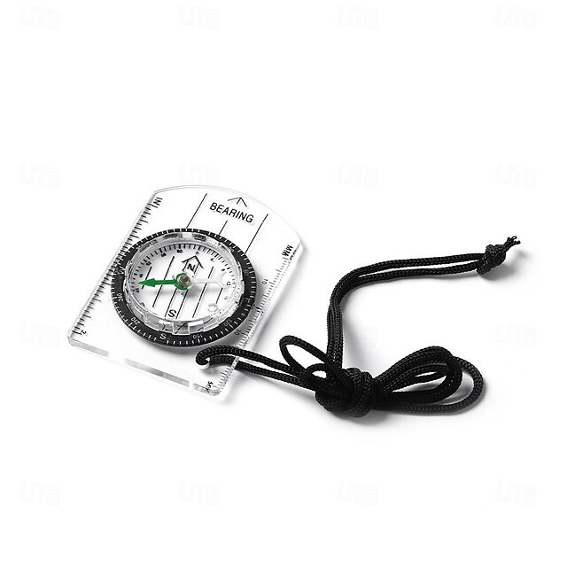  High Transparent Compass Map Scale Multifunctional Outdoor with Precise Measuring Transparency Portable for Hiking Backpacking Survival