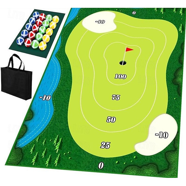  Conjunto de jogo de tapete para prática de golfe interno/externo promove o vínculo entre pais e filhos e uma experiência de lazer interativa, ideal para diversão em família e recreação ao ar livre