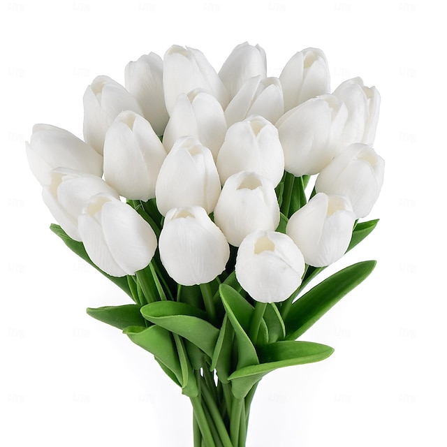  20pcs PU Tulip Simulation Flowers - Perfect for Home Decoration, Wedding Arrangements, or Adding a Touch of Elegance with Lifelike Tulip Blossoms Enhance Your Home Décor