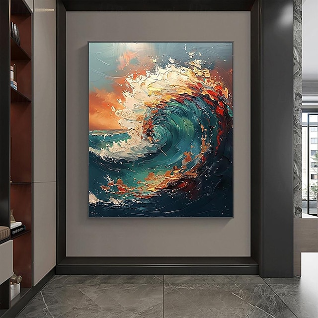 Marina – Scorcio Mediterraneo – Peinture à L’huile Sur Toile – Fait Main – Modèle MED56006 – XXe Siècle