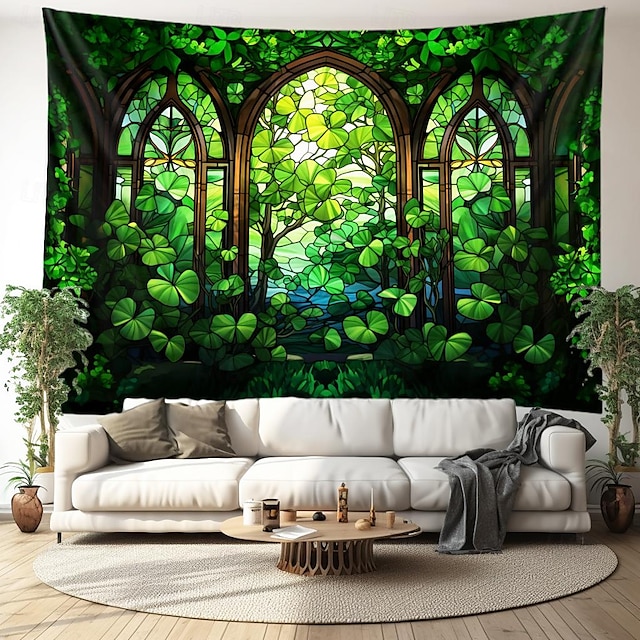  Lucky Clovers Hanging Tapestry Wall Art Large Tapestry Mural Decor Photograph Backdrop Blanket Curtain Home Bedroom Living Room Decoration