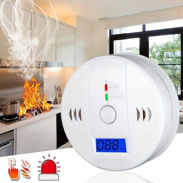  CO Carbon Monoxide Alarm Sensor Coal Stove CO Detector Household Carbon Monoxide Alarm