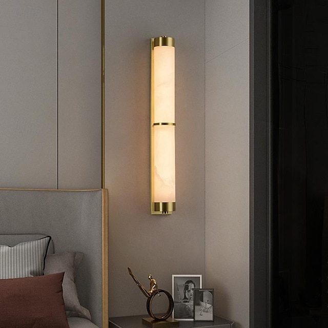  Настенные светильники, мраморные, 60 см, водонепроницаемые лампы, полностью медные, фон для гостиной, простые современные китайские прикроватные тумбочки для спальни