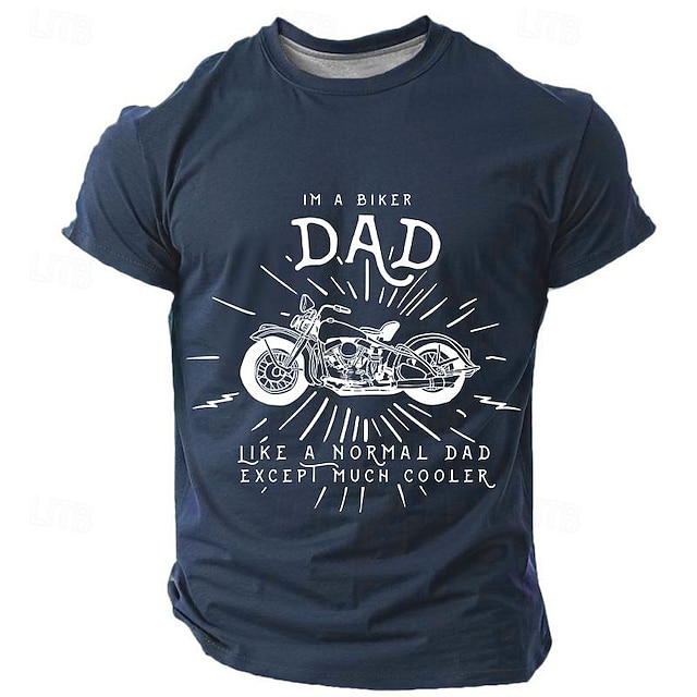  Papa-Shirts zum Vatertag, ich bin ein Biker-Papa, Motorrad, Alltags-Designer, Retro-Vintage-T-Shirt für Herren mit 3D-Druck, T-Shirt, Oberteil, Sport, Outdoor, Urlaub, Ausgehen, T-Shirt, Schwarz,