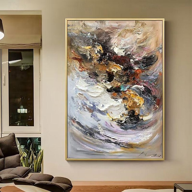  Pintura al óleo hecha a mano, lienzo, decoración de arte de la pared, abstracto moderno para decoración del hogar, pintura enrollada sin marco y sin estirar