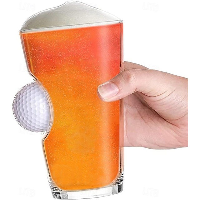  مجموعة أكواب مشروبات كرة الجولف، نظارات بيرة الجولف للرجال، زجاج مع كرة جولف حقيقية للاعبي الجولف