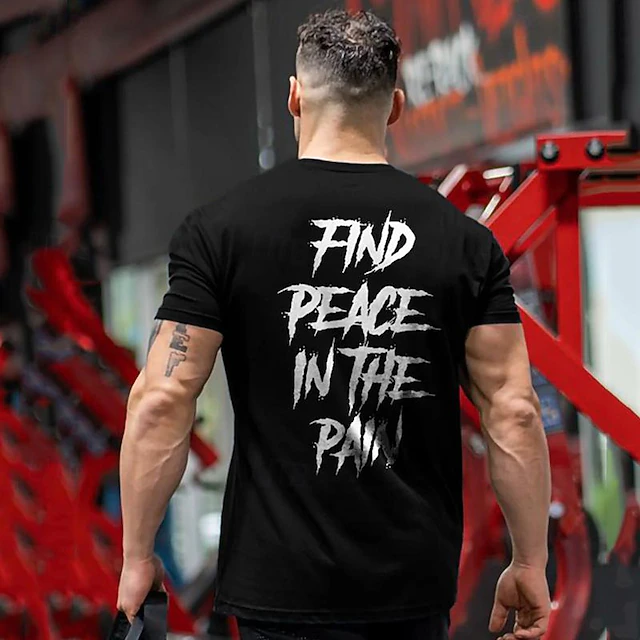 Men's Letter T Shirt Tee Top Cotton Short Sleeve Graphic Shirt Black Comfortable Tee Vacation Street Fashion Designer Clothing 8