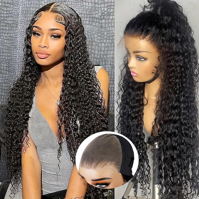  Water Wave Lace Front Wig Full Lace Front Human Hair Wigs For Black Women 30 Inch HD Wet And Wavy 6x7 Wave Frontal Wig