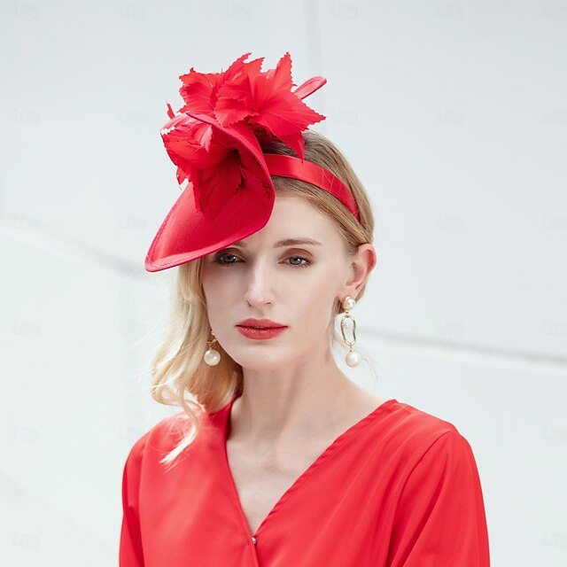 Headbands Fascinators Kentucky Derby Hat Fiber Saucer Hat Top Hat